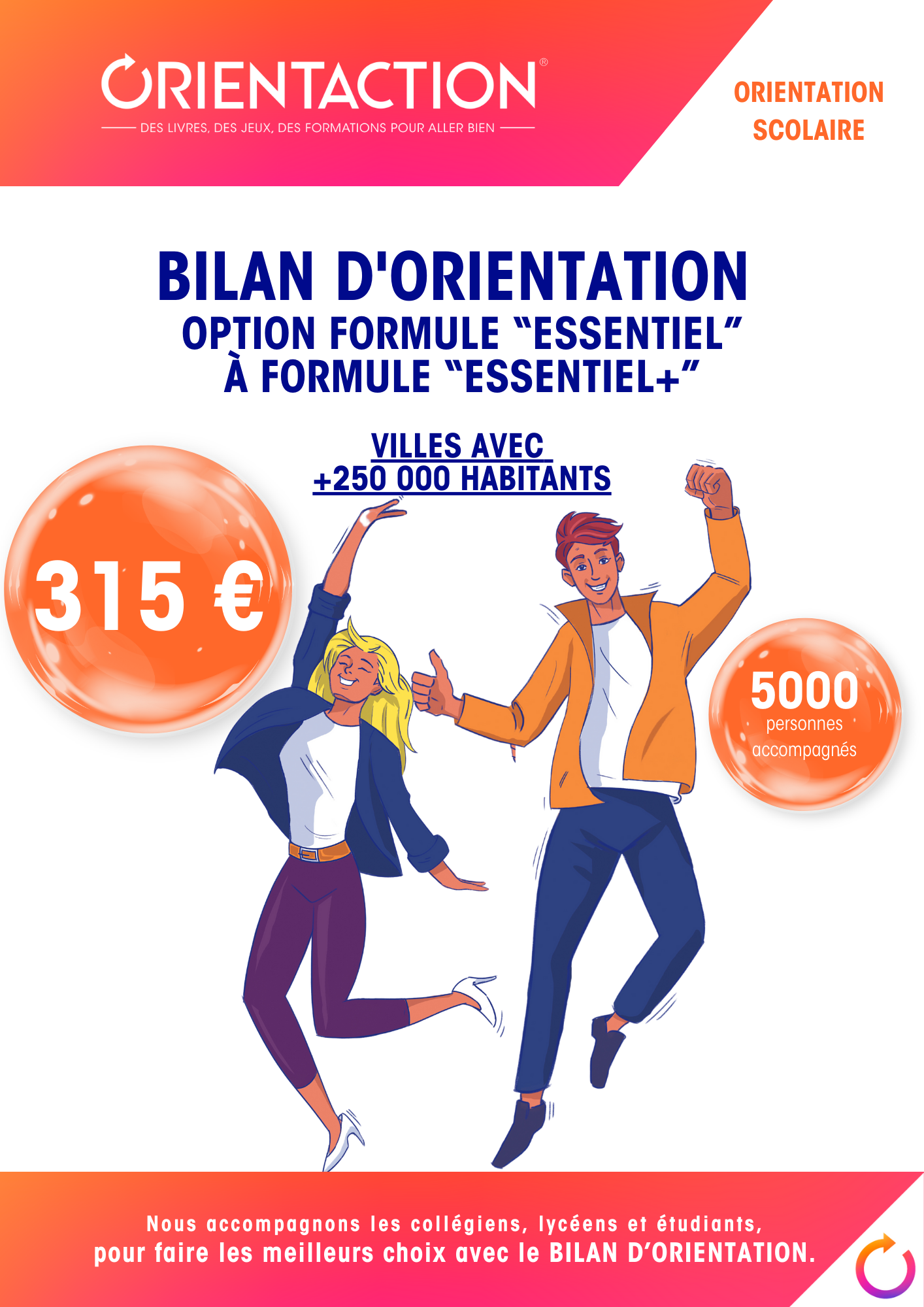 Bilan d'orientation Option Formule "Essentiel" à Formule "Essentiel+" - Villes +250 000 hab