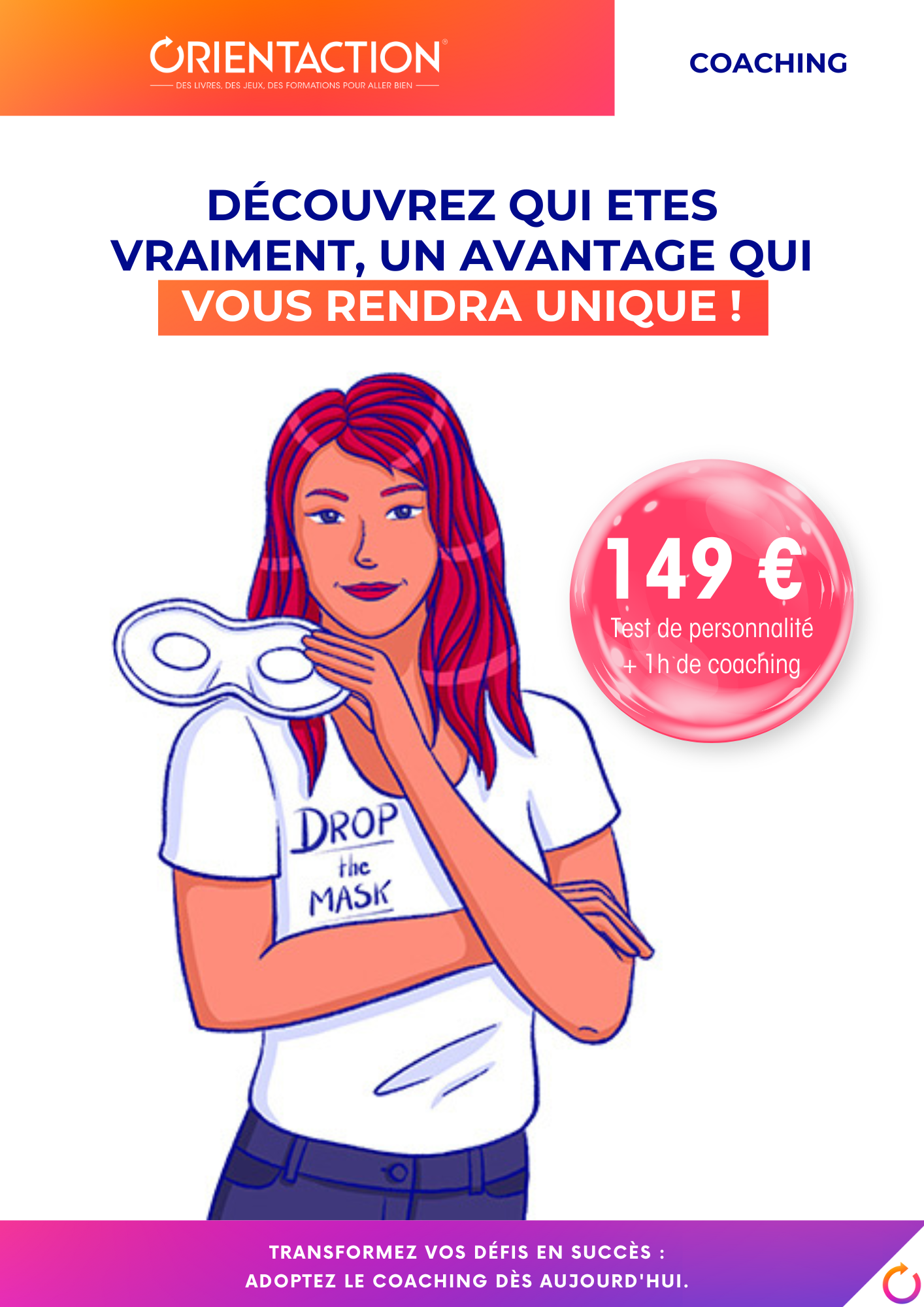 1 Test de personnalité + 1h30 entretien avec un(e) consultant(e) expert(e) dans l'analyse de la personnalité