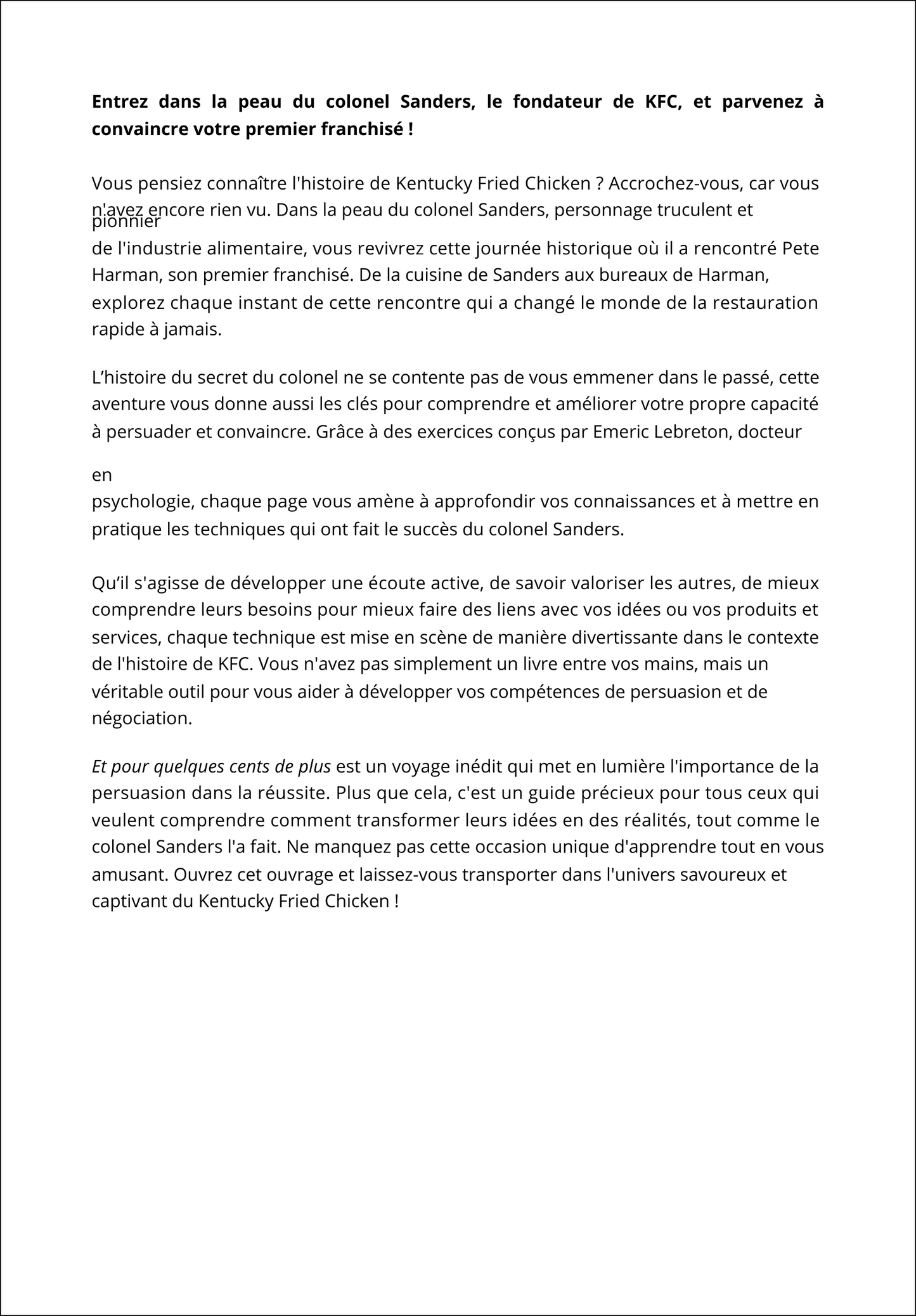 ET POUR QUELQUES CENTS DE PLUS