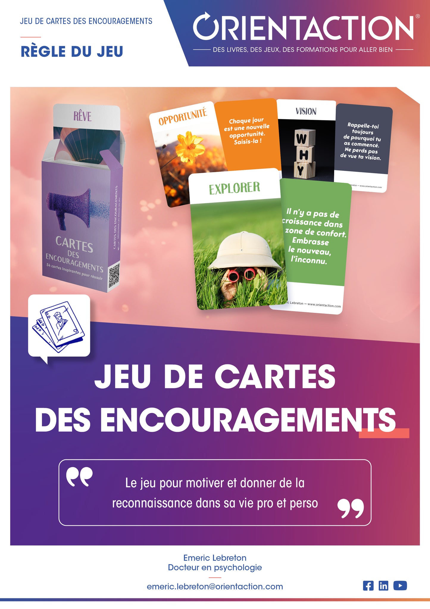 Jeu de cartes des encouragements